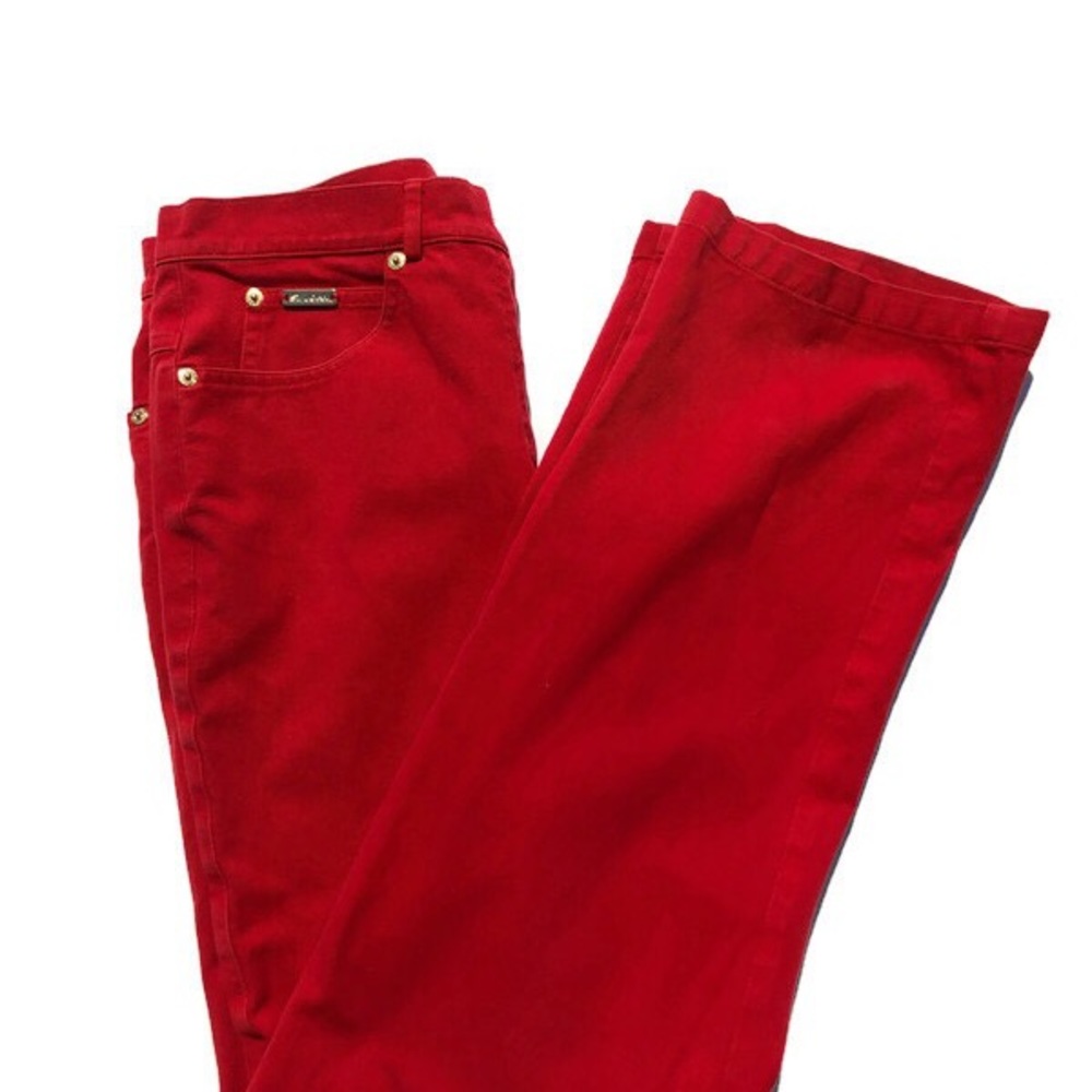 St. John Sport Straight Leg Red Pants High Waisted